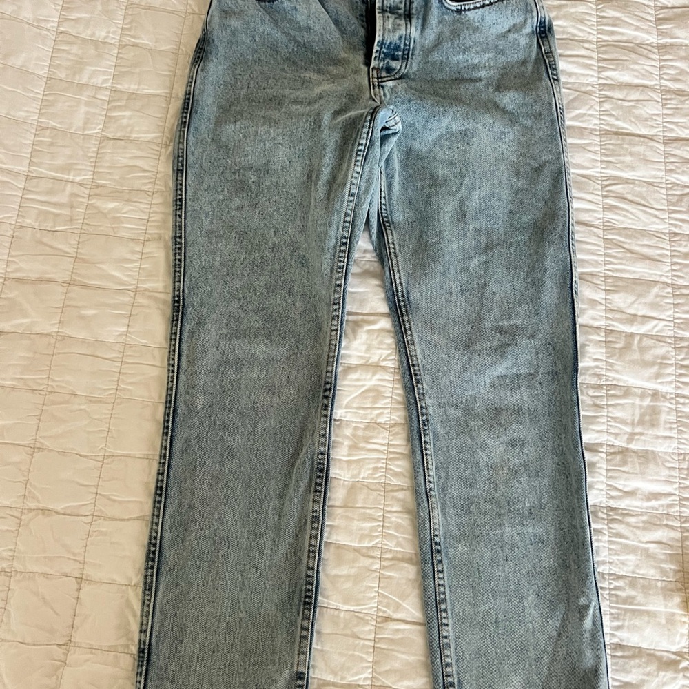 Sezane Jeans 28 Womens Brut Sexy Slim Straight Denim Button Fly